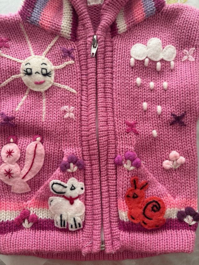 CHAQUETA DE LANA INFANTIL DECORADA