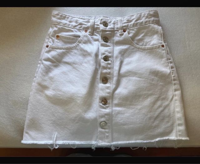 Falda vaquera blanca Pull&Bear Talla S