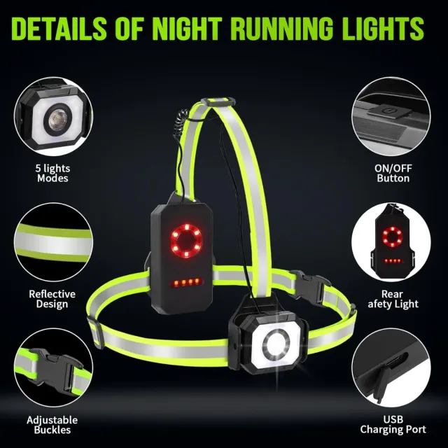 Luz LED Running USB Recargable 5 Modos