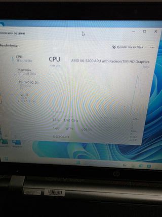 Ordenador Portátil Hp AMD A6, 8RAM, Win11