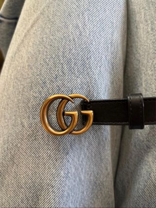 Cintura Gucci sottile oro e nera