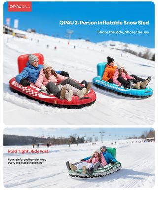 ★ Trineo Nieve 2 personas, hinchable, Doble, QPAU