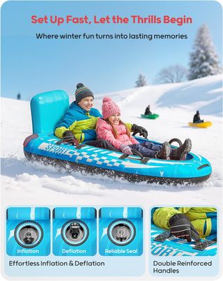 ★ Trineo Nieve 2 personas, hinchable, Doble, QPAU