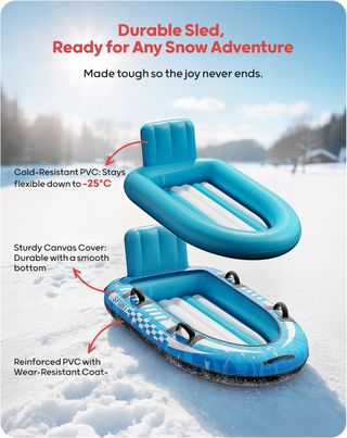 ★ Trineo Nieve 2 personas, hinchable, Doble, QPAU