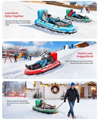 ★ Trineo Nieve 2 personas, hinchable, Doble, QPAU