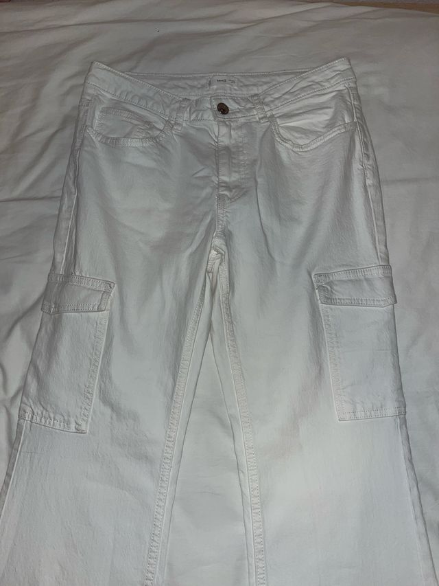 Pantalones Cargo Blancos Mango Teen