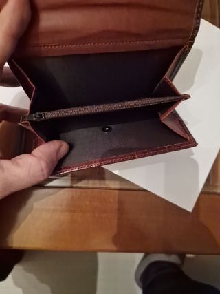 Cartera Mujer Piel Legítima Marrón