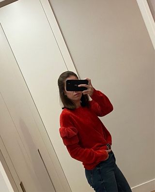 Jersey rojo con volantes