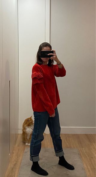 Jersey rojo con volantes