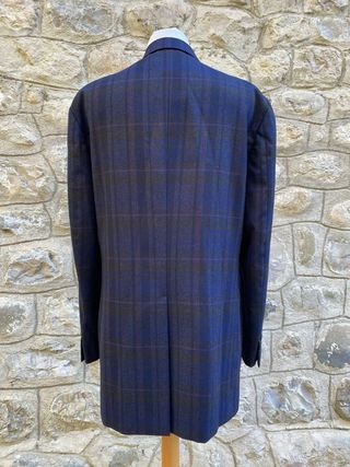 Giacca blu tartan Sportiva Aquascutum da Uomo.