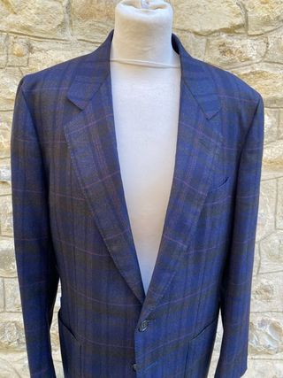 Giacca blu tartan Sportiva Aquascutum da Uomo.