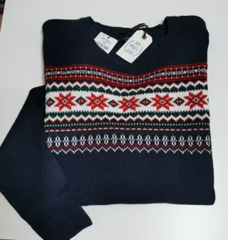 Jersey Hombre Talla 4XL Fair Isle Azul