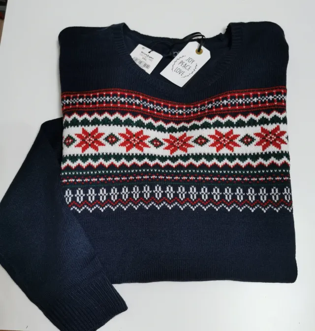 Jersey Hombre Talla 4XL Fair Isle Azul