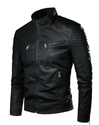 Chaqueta de cuero original negra