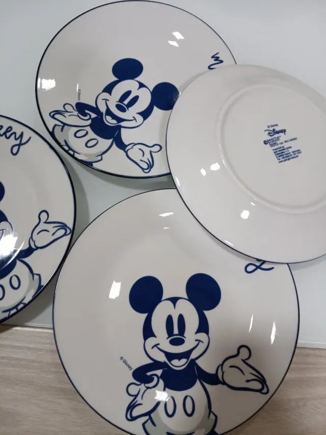 Set 4 Piatti Ceramica Disney Topolino Blu