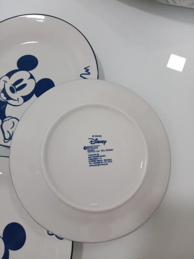 Set 4 Piatti Ceramica Disney Topolino Blu