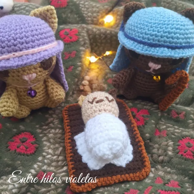 Belén Gatitos Crochet Hecho a Mano
