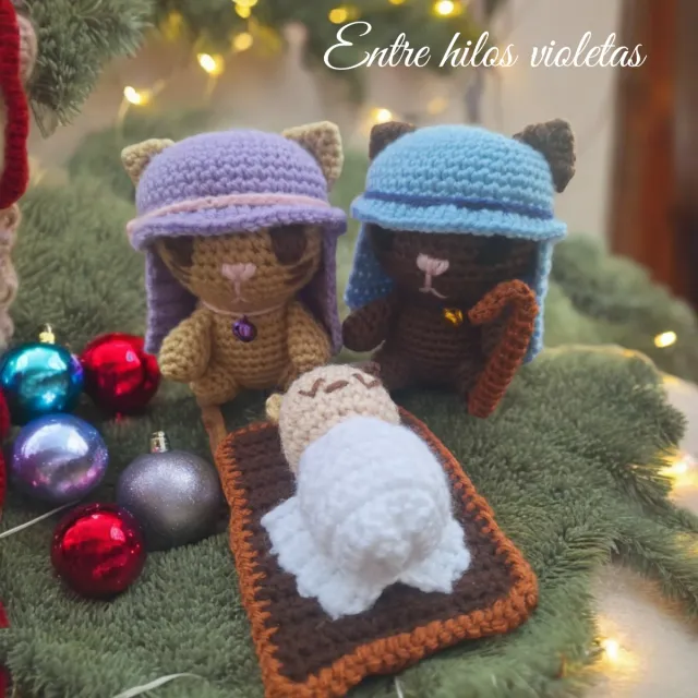 Belén Gatitos Crochet Hecho a Mano