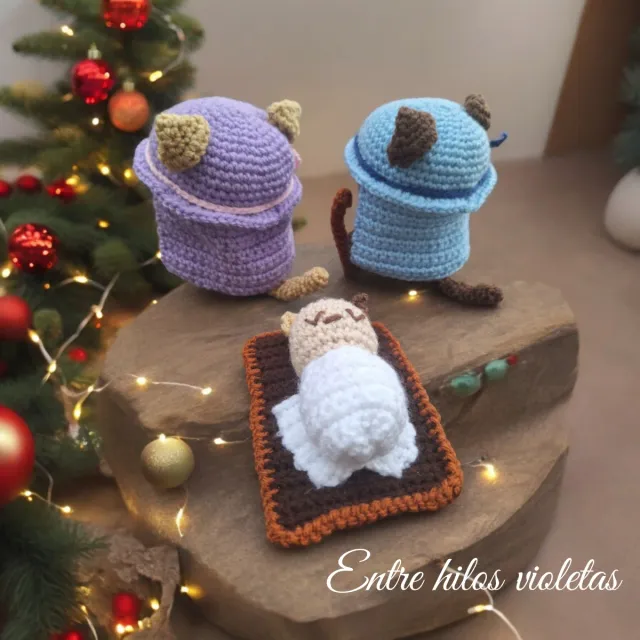 Belén Gatitos Crochet Hecho a Mano