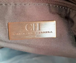 Bolso Carolina Herrera Beige y Verde