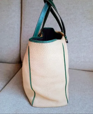 Bolso Carolina Herrera Beige y Verde