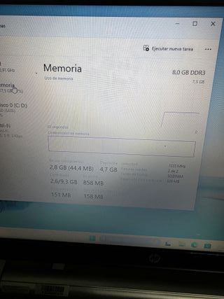  Ordenador Portátil hp AMD A6, 8RAM, WIN11