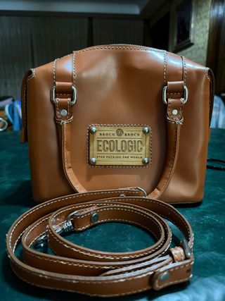 Bolso Ecologic Marrón Cuero Correa Ajustable