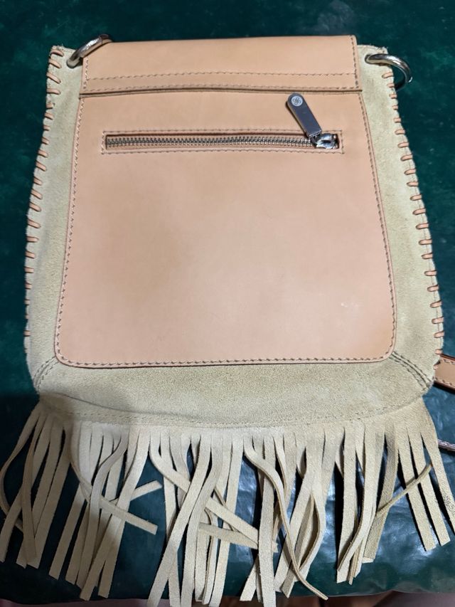 Bolso Ecologic Beige Cuero Flecos