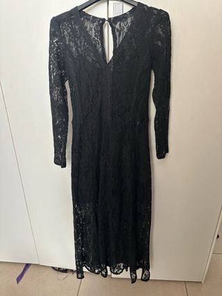 Vestito lungo pizzo nero
