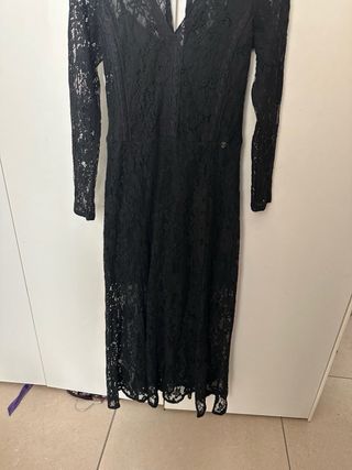 Vestito lungo pizzo nero