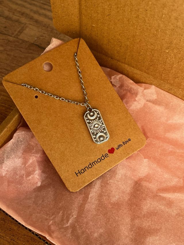 Colgante místico sol y luna en acero inoxinoxidabl