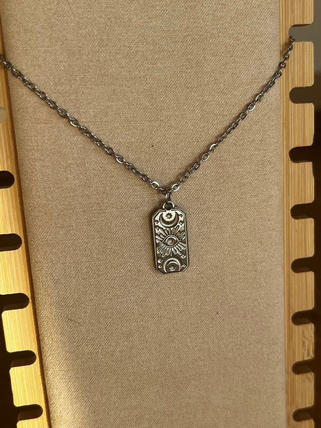 Colgante místico sol y luna en acero inoxinoxidabl