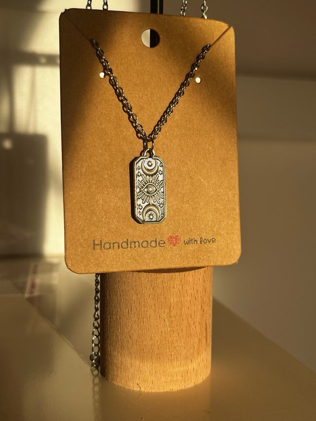 Colgante místico sol y luna en acero inoxinoxidabl