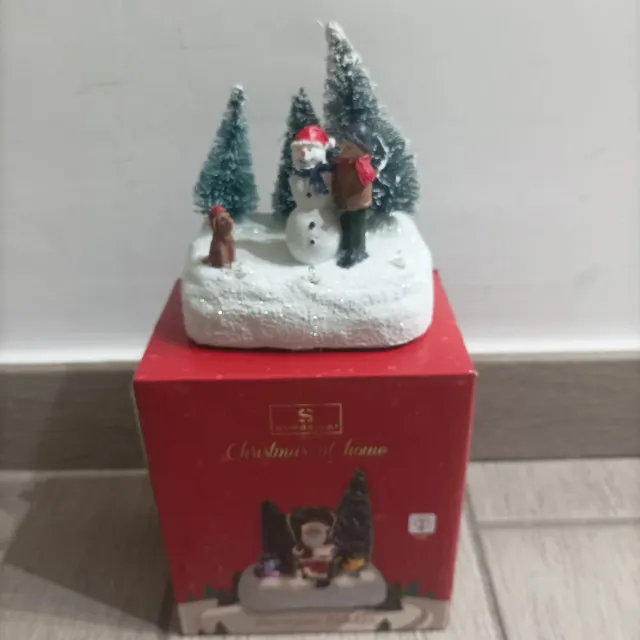 Decorazione Natalizia Pupazzo Neve Bambino Cane