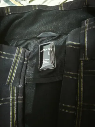 Chaqueta Mujer Cuadros Negro y Dorado