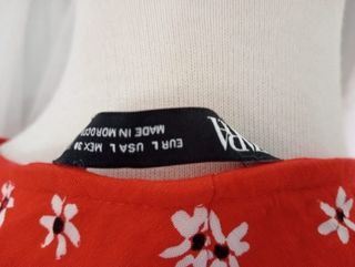 Blusa top fresca roja  Zara