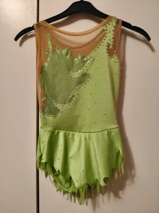 Maillot Gimnasia  Verde Brillante niñas a mano