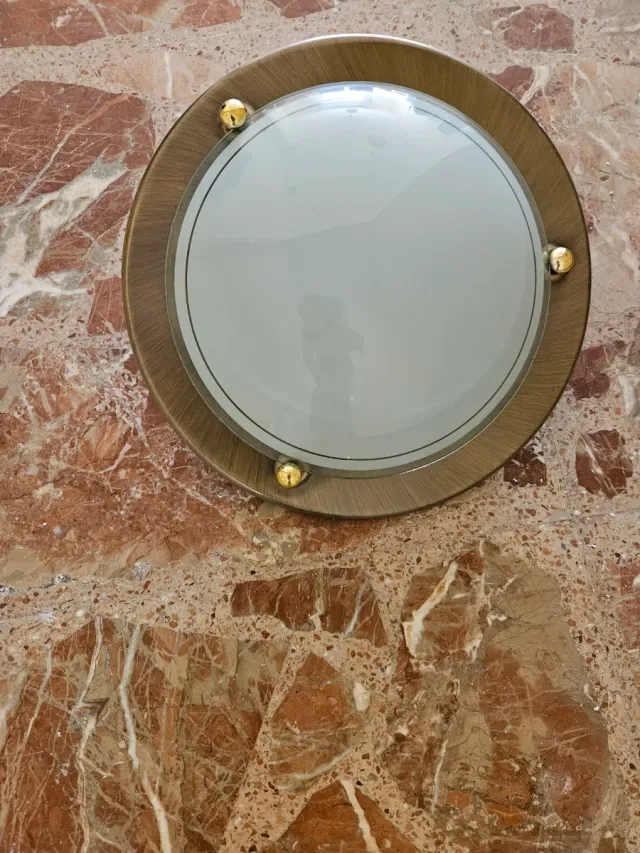 Plafón de luz redondo metal y cristal