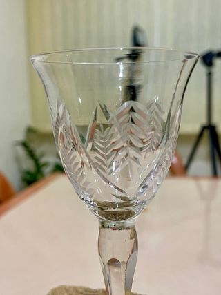 Copas vidrio uranio grabadas (1930-1940)