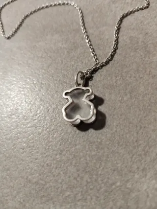 Collar Tous Oso Plata y Blanco