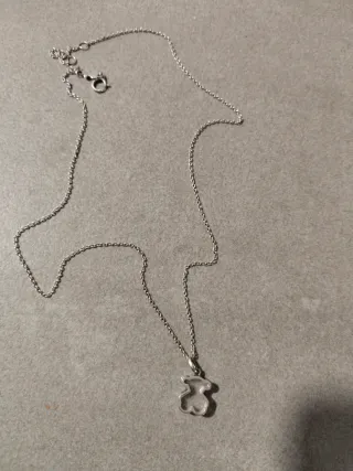 Collar Tous Oso Plata y Blanco