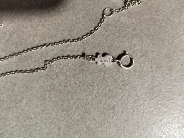 Collar Tous Oso Plata y Blanco