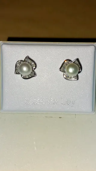 Pendientes Plata Ley Perlas