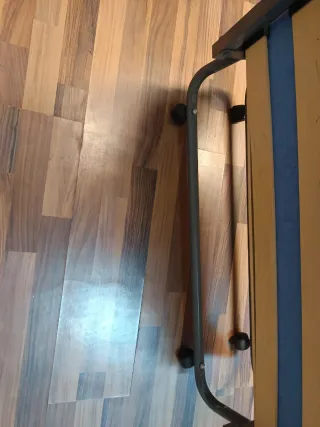 Cama Plegable Azul y Plata