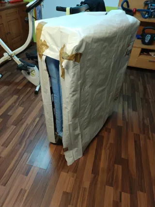 Cama Plegable Azul y Plata