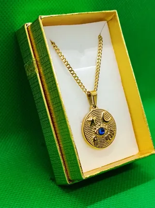 Colgante Medalla,media luna,mano Fátima,ojo turco