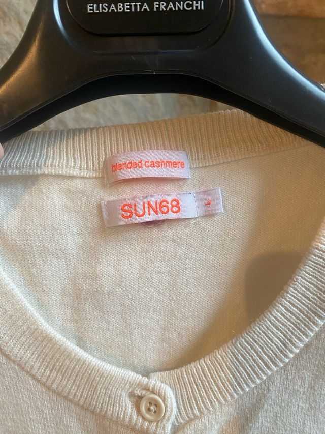 Cardigan SUN68 panna pois lilla