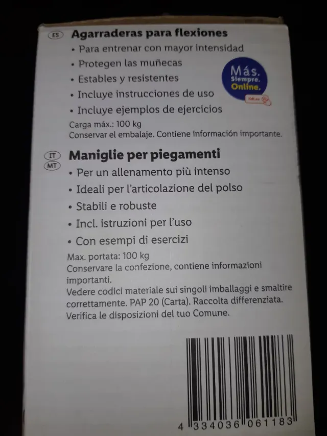 Crivit Agarraderas para Flexiones