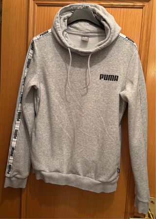 Sudadera Puma Gris con Logo, talla S , unisex