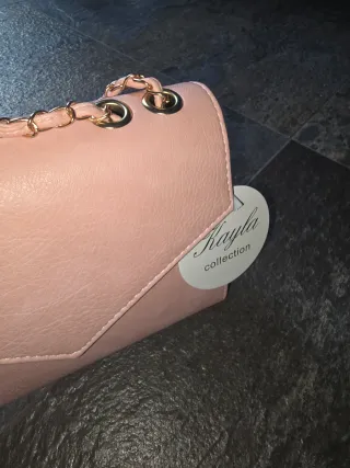 Borsa a tracolla in pelle rosa